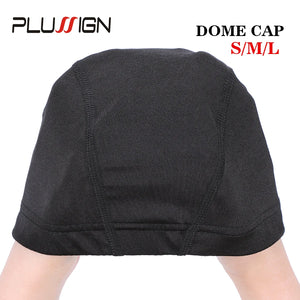 1 Piece Stretch Hairnet Mesh Dome Wig Cap Black Weaving with Elastic Band for Wig Making Sizes S M L