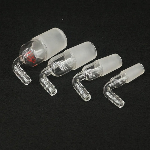 90º Bend Joint Hose Adapter 14/23, 19/26, 24/29, 29/32, 7-8mm Inlet Connection for Laboratory Use