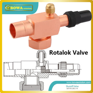 1/2" Carbon Steel Rotalock Valves for Refrigeration, Heat Pump, Air Conditioning Systems