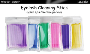 100-Pack Disposable Micro Brushes for Eyelash Extensions & Makeup Application