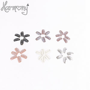 100 PCS 2.8cm I-Shape Hair Extension Snap Clips 8 Teeth, 6 Color Options