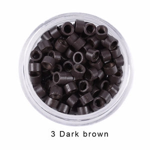 1000pcs 4mm Hair Extension Micro Rings Beads Links with Screws & Thread, 7 Color Options, Aluminum