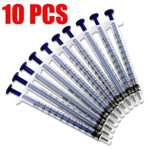 10-Pack Disposable Syringe Kit 1-50ml for Pet Care, Feeding, Glue Uses