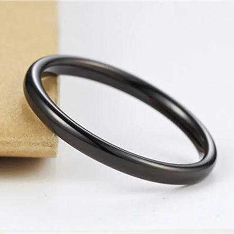 2mm Black Titanium Rings for Men & Women, Finger Jewelry Wholesale & Drop Shipping