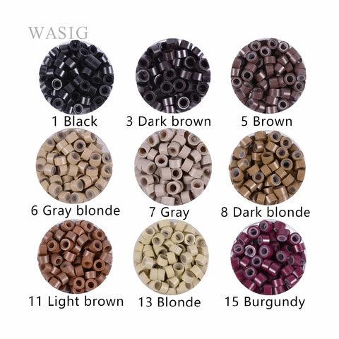 100pcs 5x3mm Silicone Lined Micro Crimp Beads for Hair Extensions Tools