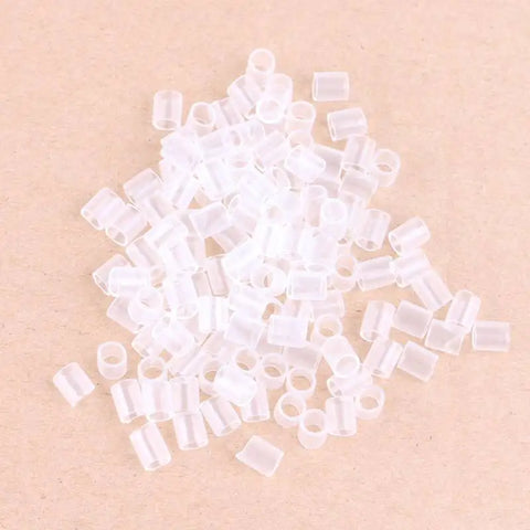 200pcs Heat Shrink Tubes for I-Tip Hair Extensions, Black/Clear