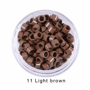 1000pcs 4mm Hair Extension Micro Rings Beads Links with Screws & Thread, 7 Color Options, Aluminum
