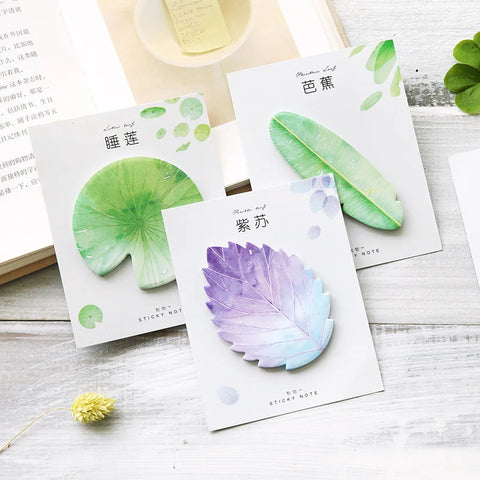 Assorted Leaves Sticky Notes Pad Bookmark Memo for Office School Supplies