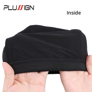 1 Piece Stretch Hairnet Mesh Dome Wig Cap Black Weaving with Elastic Band for Wig Making Sizes S M L