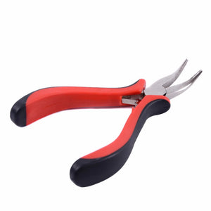"Bend Tip Hair Extension Tool Plier for Micro Rings, Links, Beads & Feather Extensions"