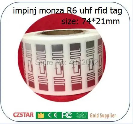 50pcs UHF RFID Wet Inlay Stickers Monza R6 Chip EPC Gen2 Read Write Long Range Adhesive Labels