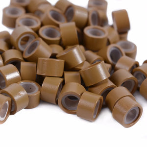 100pcs 5x3mm Silicone Lined Micro Crimp Beads for Hair Extensions Tools