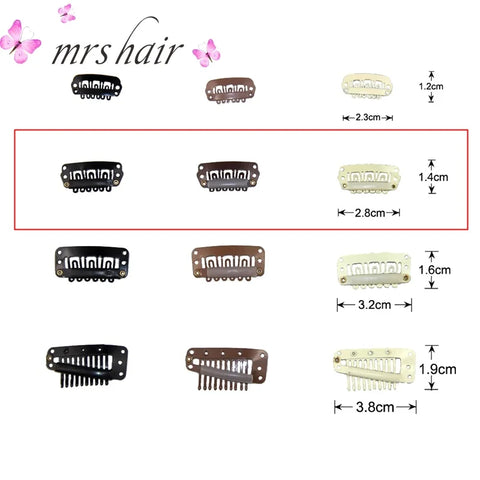 50pcs 2.8cm Snap Hair Clips with Silicone for Extensions & Wigs