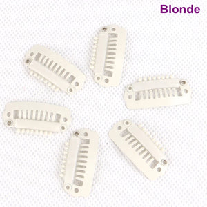 100pcs 28mm Silicone Coated Hair Extension Snap Clips 8-Teeth Stainless Steel, Available in 7 Colors