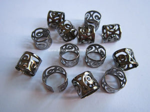 100pcs Dreadlock Beads Clips 10/8.5mm Gun Black Adjustable Micro Rings DIY Hair Accessories