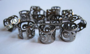 100pcs Dreadlock Beads Clips 10/8.5mm Gun Black Adjustable Micro Rings DIY Hair Accessories