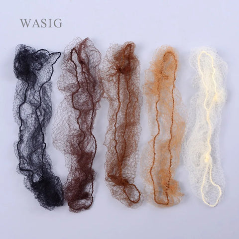 50pcs Assorted Nylon Hairnets, Five Colors, Invisible Elastic, Soft & Durable