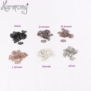 100 Pcs Metal Snap Hair Clips 2.3cm U & I Shapes, 6 Colors, 6 & 7 Teeth