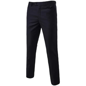 Men's Solid Color Slim Fit Business Pants – Casual Office & Wedding Trousers, Large Size 6XL
