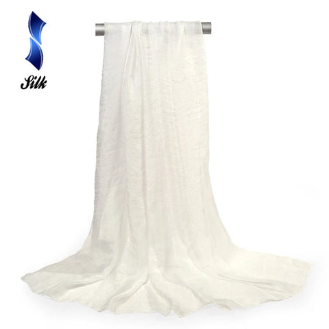 150x90cm White Women's Plain Chiffon Hijab Scarf Wrap Shawl Beach Outdoor Silk Scarves