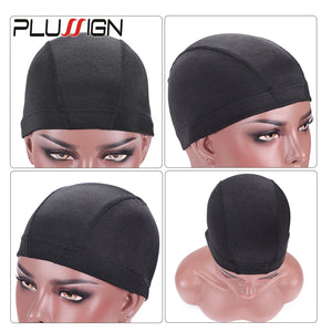 1 Piece Stretch Hairnet Mesh Dome Wig Cap Black Weaving with Elastic Band for Wig Making Sizes S M L