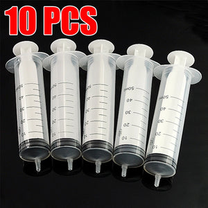 10-Pack Disposable Syringe Kit 1-50ml for Pet Care, Feeding, Glue Uses