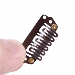 100pcs 28mm U-Shaped Hair Extension Snap Clips with Silicone Back for Wigs & Weave Accessories
