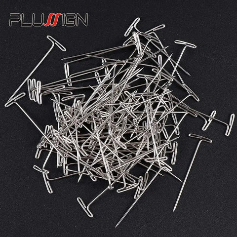 50/100-Pack T Pins Needles 38mm for Foam Wig Head Styling & Sewing Hair Salon Tools