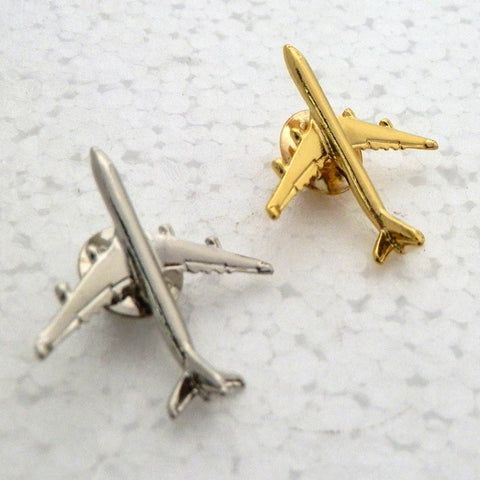 Airplane Pilot Wings Pin Badge A320 B777 Gold Silver 2.8x3.1cm Collectible