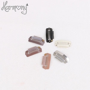 100 PCS 2.8cm I-Shape Hair Extension Snap Clips 8 Teeth, 6 Color Options
