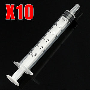 10-Pack Disposable Syringe Kit 1-50ml for Pet Care, Feeding, Glue Uses