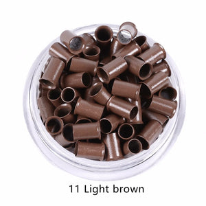 1000x Micro Rings Beads 3.4x3.0x6mm Copper Tubes for I-Tip Hair Extensions, 7 Colors Available