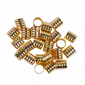 100pcs Adjustable Dreadlock Beads 10x8mm Silver/Gold Hair Braid Cuff Clips Aluminium Tube Styling Tool