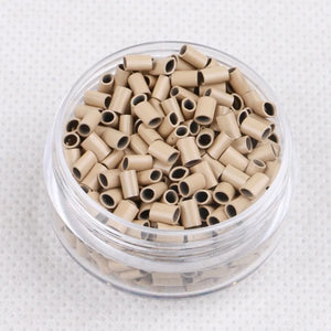 1000pcs 3x2x2.8mm Oval Copper Micro Rings Flat-end Hair Extension Beads for Ultra Tip Extensions