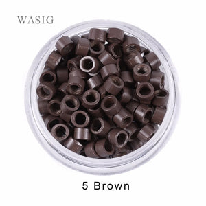 1000pcs 4mm Hair Extension Micro Rings Beads Links with Screws & Thread, 7 Color Options, Aluminum