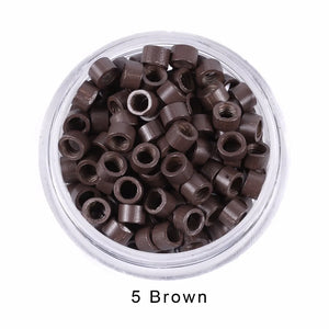 1000pcs 4x2.7mm Micro Link Hair Extension Beads with Screw Thread, 7 Color Options