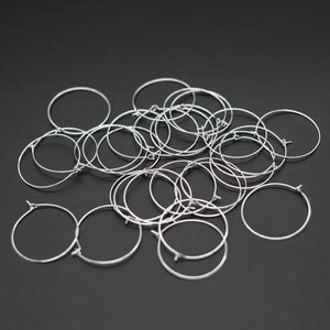 100pcs Round Loop Earring Blanks: 20-35mm Iron Wire Hoops for DIY Jewelry Making