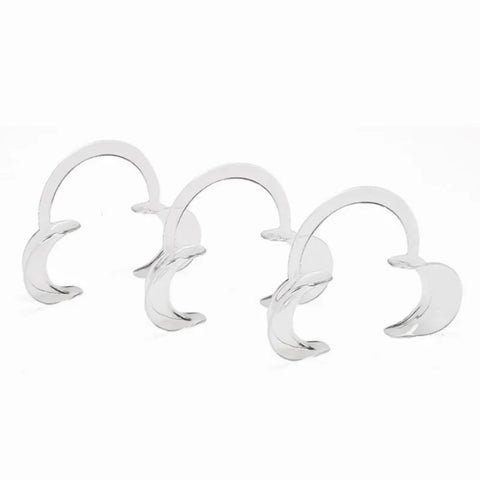 20 Pcs C Shape Dental Cheek Retractors - Intraoral Mouth Openers, Transparent Blue, 3 Sizes for Tooth Whitening