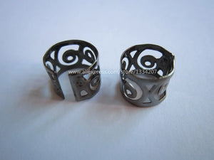 100pcs Dreadlock Beads Clips 10/8.5mm Gun Black Adjustable Micro Rings DIY Hair Accessories