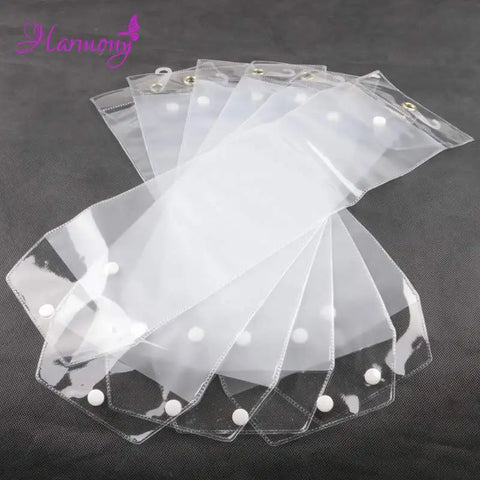 40pcs Clear Plastic PVC Bags for 12-26in Hair Extensions Packaging
