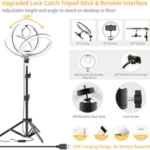 10" LED Ring Light with Phone Holder for Makeup, TikTok, YouTube, Video, Live Streaming