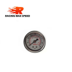 1/8 NPT Fuel Pressure Gauge 0-160 PSI Oil Liquid Filled Universal White Face Black