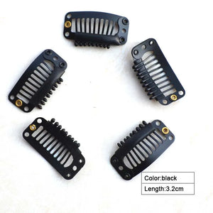 100pcs Hair Extension Clips 3.2cm 9-Teeth - Manganese Steel Salon & DIY Use