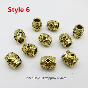 10 Styles Mini Hair Braid Beads Rings Tube Dreadlock Accessories for Men Women 10pcs/pack