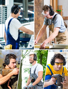 Upgraded Bluetooth Noise Reduction Ear Muffs, 29dB NRR/36dB SNR Hearing Protection, Adjustable Headphones Ear Defender
