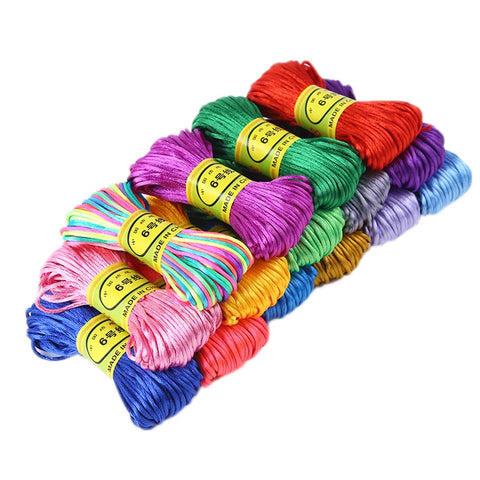 20m 2mm Satin Silk Nylon Cord for Baby Pacifier Clip, Teether & Necklace DIY Accessories