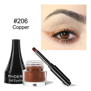 10-Color Waterproof Gel Eyeliner Set with Brush - Long-Lasting Eye Makeup Kit