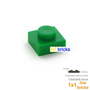 100pcs 1x1 Building Block Plates for Kids DIY Brick Sets STEM Learning Toy