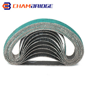 10 Pack 3/8"x13" Sanding Belts, 330mm Abrasive Tool for Wood, Metal, Furniture Polishing, Grinding, Grit 60/80/120