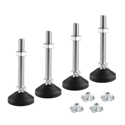 4pcs Adjustable Swivel Leveling Feet M8 M10 M12 for Furniture & Heavy Equipment